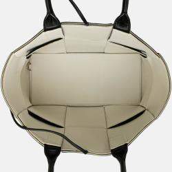 Pre Owned Bottega Veneta Black Small Nappa Maxi Intrecciato Arco Tote