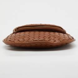 Pre Owned Bottega Veneta Brown Intrecciato Leather Medium Gemelli Shoulder Bag