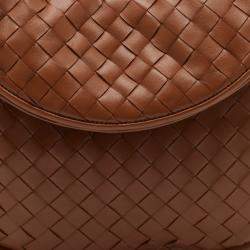 Pre Owned Bottega Veneta Brown Intrecciato Leather Medium Gemelli Shoulder Bag