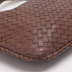 Pre Owned Bottega Veneta Brown Intrecciato Leather Small Veneta Hobo