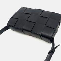 Pre Owned Bottega Veneta Black Leather Bottega Veneta Cassette Bag