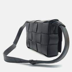 Pre Owned Bottega Veneta Black Leather Bottega Veneta Cassette Bag
