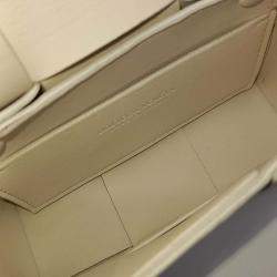 Pre Owned Bottega Veneta White Leather Cassette Mini