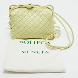 Pre Owned Bottega Veneta Lime Intrecciato Leather Mini Loop Camera Bag