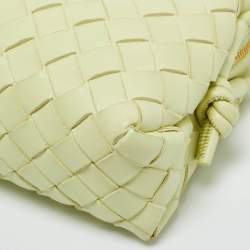 Pre Owned Bottega Veneta Lime Intrecciato Leather Mini Loop Camera Bag