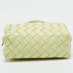 Pre Owned Bottega Veneta Lime Intrecciato Leather Mini Loop Camera Bag