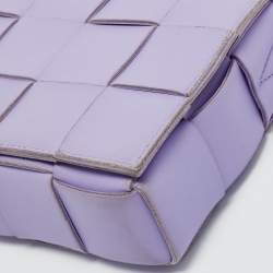 Pre Owned Bottega Veneta Lilac Intrecciato Leather Cassette Shoulder Bag