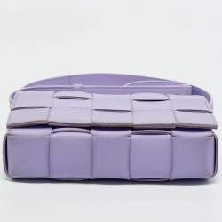 Pre Owned Bottega Veneta Lilac Intrecciato Leather Cassette Shoulder Bag