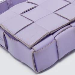 Pre Owned Bottega Veneta Lilac Intrecciato Leather Cassette Shoulder Bag