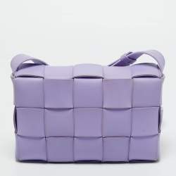 Pre Owned Bottega Veneta Lilac Intrecciato Leather Cassette Shoulder Bag