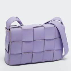 Pre Owned Bottega Veneta Lilac Intrecciato Leather Cassette Shoulder Bag