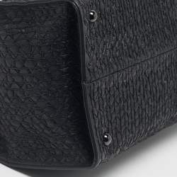 Pre Owned Bottega Veneta Black Embroidered Intrecciato Leather Frame Satchel