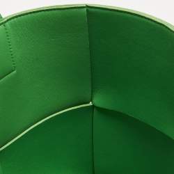 Pre Owned Bottega Veneta Green Intrecciato Leather Medium Arco Tote