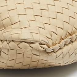 Pre Owned Bottega Veneta Cream Intrecciato Leather Large Veneta Hobo