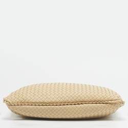Pre Owned Bottega Veneta Cream Intrecciato Leather Large Veneta Hobo