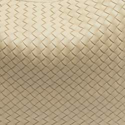 Pre Owned Bottega Veneta Cream Intrecciato Leather Large Veneta Hobo