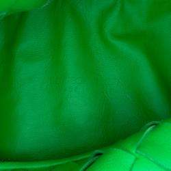 Pre Owned Bottega Veneta Green Teen Nappa Intrecciato Jodie