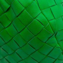 Pre Owned Bottega Veneta Green Teen Nappa Intrecciato Jodie