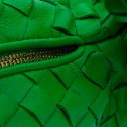Pre Owned Bottega Veneta Green Teen Nappa Intrecciato Jodie
