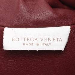 Pre Owned Bottega Veneta Burgundy Bordeaux Leather Mini The Pouch Bag