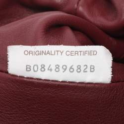 Pre Owned Bottega Veneta Burgundy Bordeaux Leather Mini The Pouch Bag