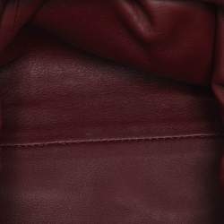 Pre Owned Bottega Veneta Burgundy Bordeaux Leather Mini The Pouch Bag