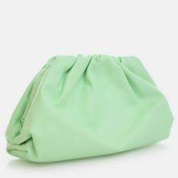 Pre Owned Bottega Veneta Green Calfskin The Pouch
