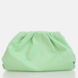 Pre Owned Bottega Veneta Green Calfskin The Pouch