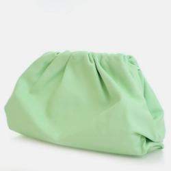 Pre Owned Bottega Veneta Green Calfskin The Pouch