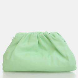 Pre Owned Bottega Veneta Green Calfskin The Pouch