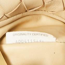 Pre Owned Bottega Veneta Beige Intrecciato Leather Mini Jodie Hobo