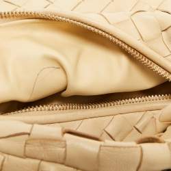 Pre Owned Bottega Veneta Beige Intrecciato Leather Mini Jodie Hobo