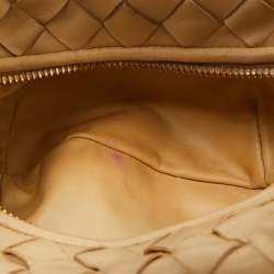 Pre Owned Bottega Veneta Beige Intrecciato Leather Mini Jodie Hobo