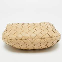 Pre Owned Bottega Veneta Beige Intrecciato Leather Mini Jodie Hobo