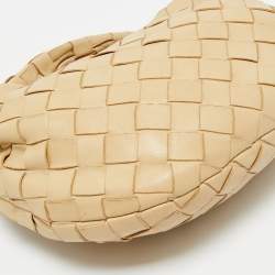 Pre Owned Bottega Veneta Beige Intrecciato Leather Mini Jodie Hobo