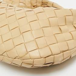 Pre Owned Bottega Veneta Beige Intrecciato Leather Mini Jodie Hobo
