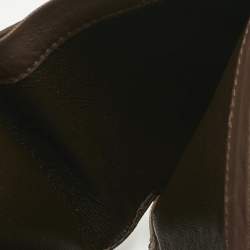 Pre Owned Bottega Veneta Dark Brown Intrecciato Leather French Wallet
