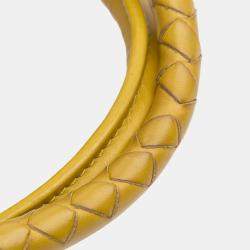 Pre Owned Bottega Veneta Yellow Medium Nappa Intrecciato Roma Tote