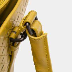 Pre Owned Bottega Veneta Yellow Medium Nappa Intrecciato Roma Tote