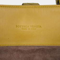 Pre Owned Bottega Veneta Yellow Medium Nappa Intrecciato Roma Tote