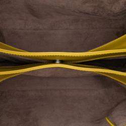 Pre Owned Bottega Veneta Yellow Medium Nappa Intrecciato Roma Tote