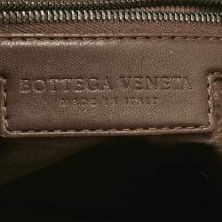 Pre Owned Bottega Veneta Brown Intrecciato Leather Nodini Crossbody Bag