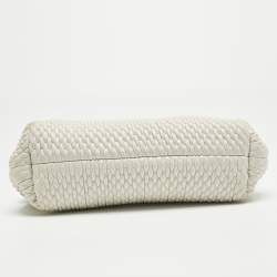 Pre Owned Bottega Veneta White Matelasse Leather Small The Point Triangle Bag