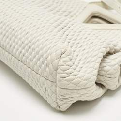 Pre Owned Bottega Veneta White Matelasse Leather Small The Point Triangle Bag