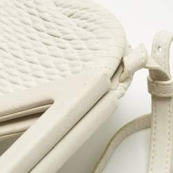 Pre Owned Bottega Veneta White Matelasse Leather Small The Point Triangle Bag