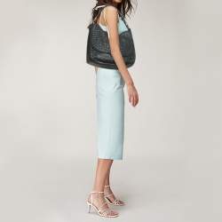 Pre Owned Bottega Veneta Black Intrecciato Leather Flap Hobo