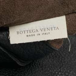 Pre Owned Bottega Veneta Black Intrecciato Leather Flap Hobo