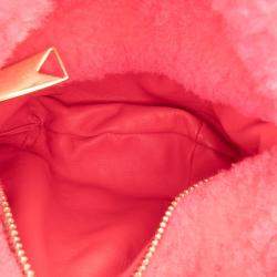 Pre Owned Bottega Veneta Pink Mini Shearling Jodie