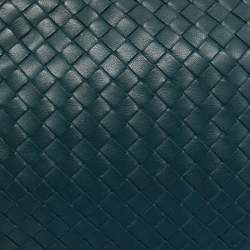 Pre Owned Bottega Veneta Teal Green Intrecciato Leather Nodini Crossbody Bag