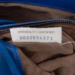 Pre Owned Bottega Veneta Blue Small Nappa Intrecciato Roma Satchel